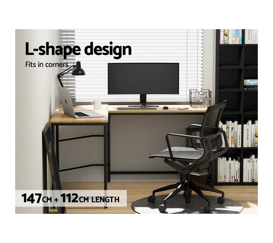 Corner Computer Desk L-Shaped Student Home Office Study Table Oak Corner Computer Desk L-Shaped Student Home Office Study Table Oak