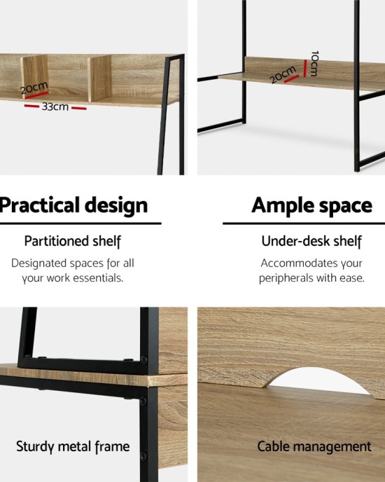 Computer Desk Office Desks Study Table Workstation Bookshelf Storage