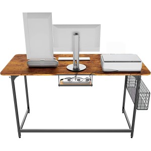 55 inch Computer Desk with Built-in Outlet & USB Charging Port