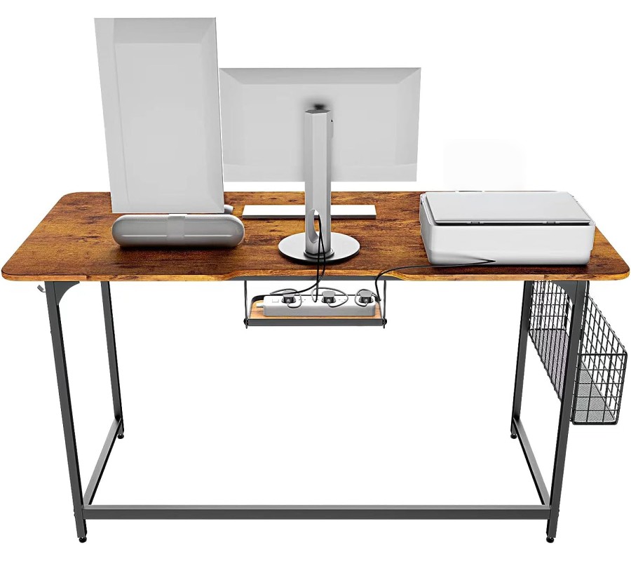 55 inch Computer Desk with Built-in Outlet & USB Charging Port 55 inch Computer Desk with Built-in Outlet & USB Charging Port