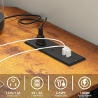 55 inch Computer Desk with Built-in Outlet & USB Charging Port 55 inch Computer Desk with Built-in Outlet & USB Charging Port