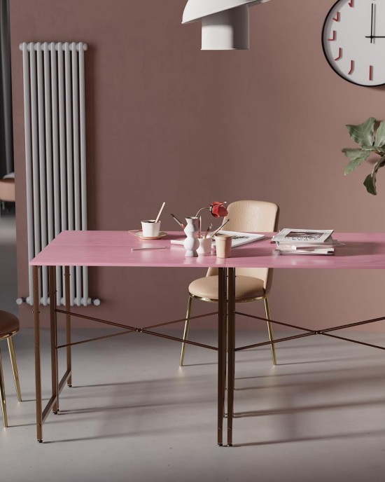 Home Office Work Small Study Desk Table Pink