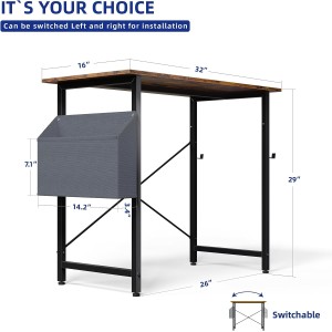 32&47 Inch Computer Desk for Small Spaces with Storage Bag