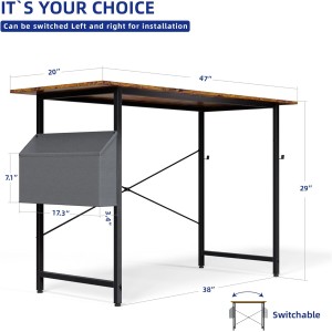 32&47 Inch Computer Desk for Small Spaces with Storage Bag