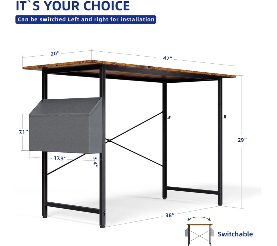 32&47 Inch Computer Desk for Small Spaces with Storage Bag 32&47 Inch Computer Desk for Small Spaces with Storage Bag