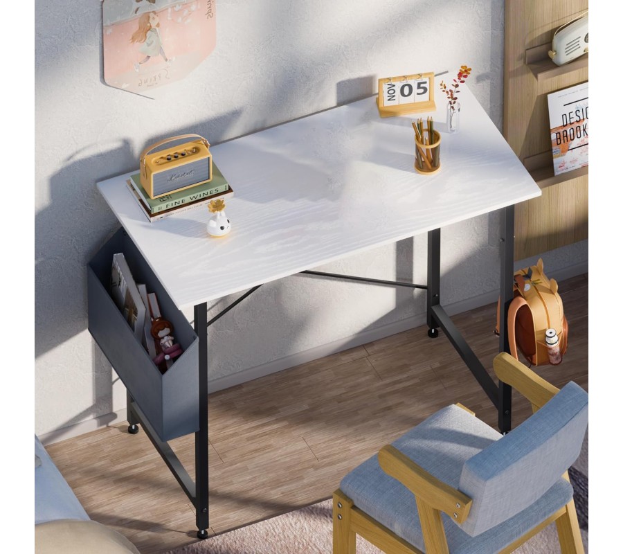 Home Office Work Desk with Headphone Hook, Small Office Desk Study Writing Table Home Office Work Desk with Headphone Hook, Small Office Desk Study Writing Table