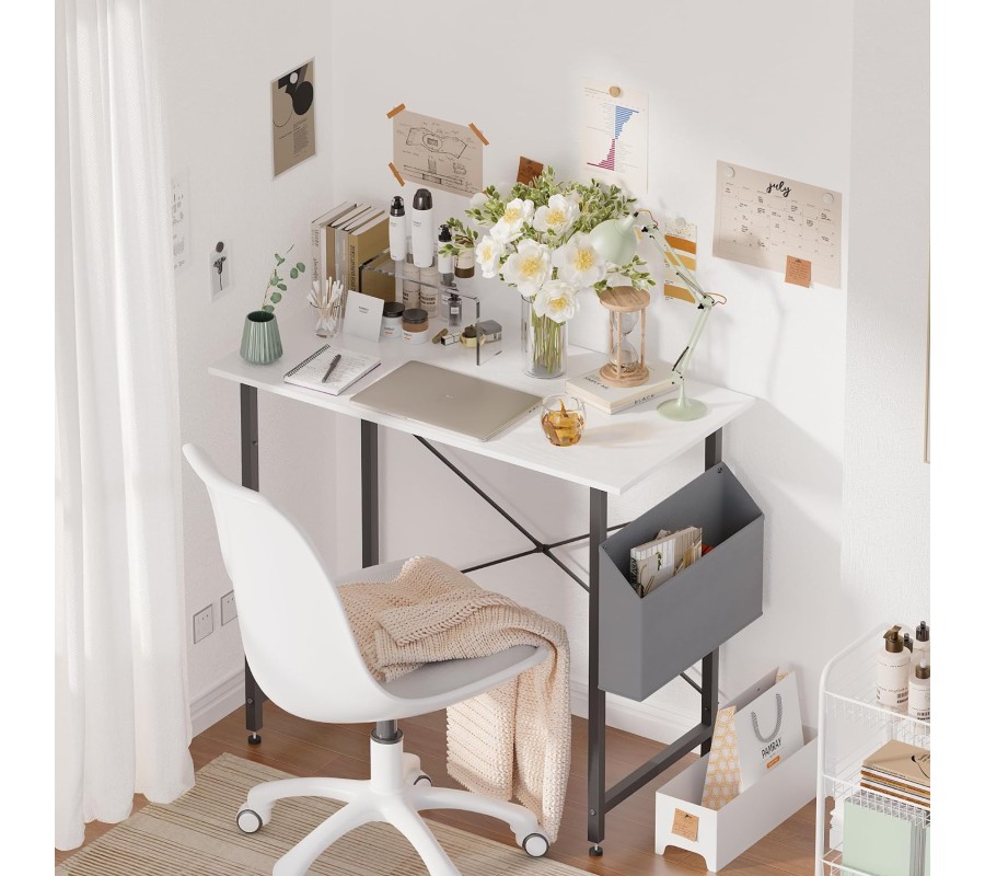 Home Office Work Desk with Headphone Hook, Small Office Desk Study Writing Table Home Office Work Desk with Headphone Hook, Small Office Desk Study Writing Table