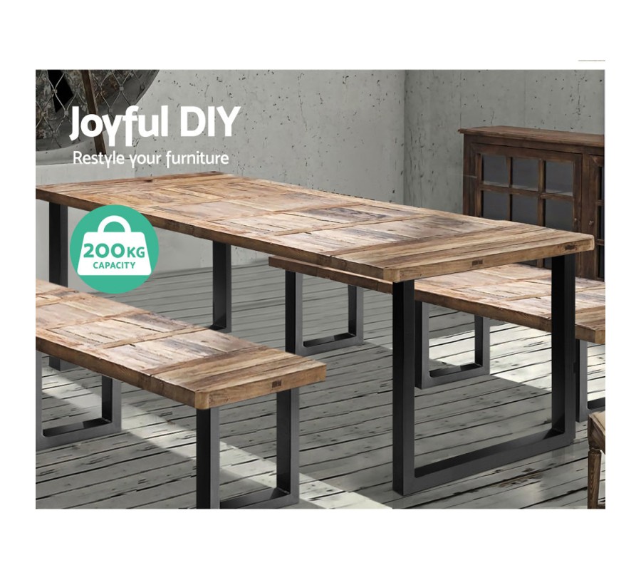 2x Coffee Dining Table Legs Steel Industrial Vintage Bench Metal Box Shape 400MM 2x Coffee Dining Table Legs Steel Industrial Vintage Bench Metal Box Shape 400MM