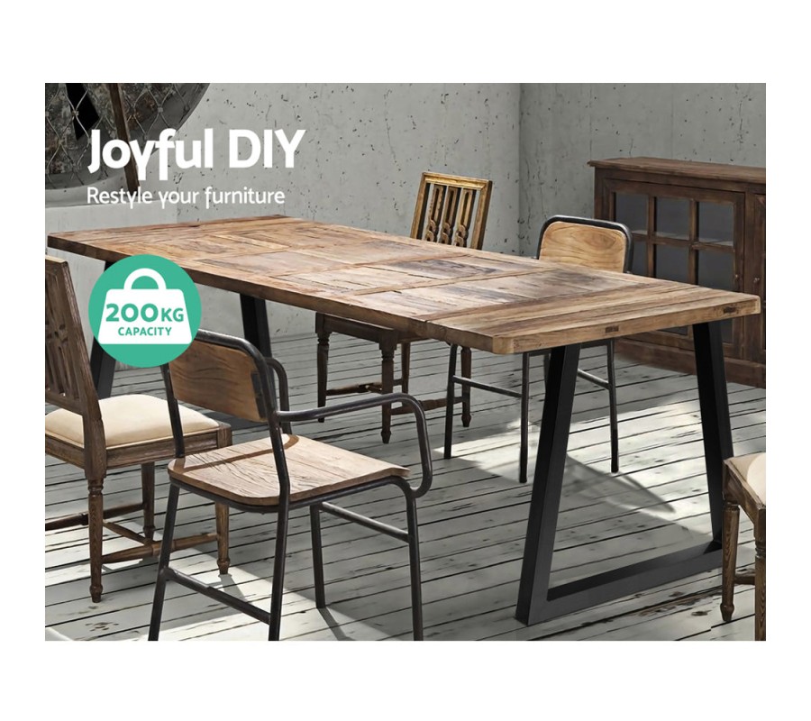 2x Coffee Dining Table Legs Steel Industrial Vintage Bench Metal Trapezoid 710MM 2x Coffee Dining Table Legs Steel Industrial Vintage Bench Metal Trapezoid 710MM