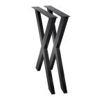 2x Metal Legs Coffee Dining Table Steel Industrial Vintage Bench X Shape 710MM 2x Metal Legs Coffee Dining Table Steel Industrial Vintage Bench X Shape 710MM