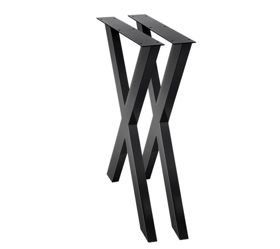2x Metal Legs Coffee Dining Table Steel Industrial Vintage Bench X Shape 710MM 2x Metal Legs Coffee Dining Table Steel Industrial Vintage Bench X Shape 710MM