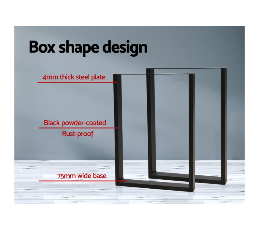 Mefunb 2x Coffee Dining Steel Table Legs 71x50CM Industrial Vintage Bench Metal Box Mefunb 2x Coffee Dining Steel Table Legs 71x50CM Industrial Vintage Bench Metal Box
