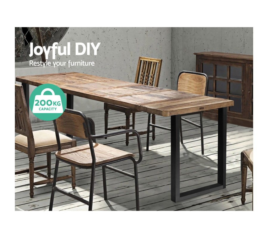 Mefunb 2x Coffee Dining Steel Table Legs 71x50CM Industrial Vintage Bench Metal Box Mefunb 2x Coffee Dining Steel Table Legs 71x50CM Industrial Vintage Bench Metal Box