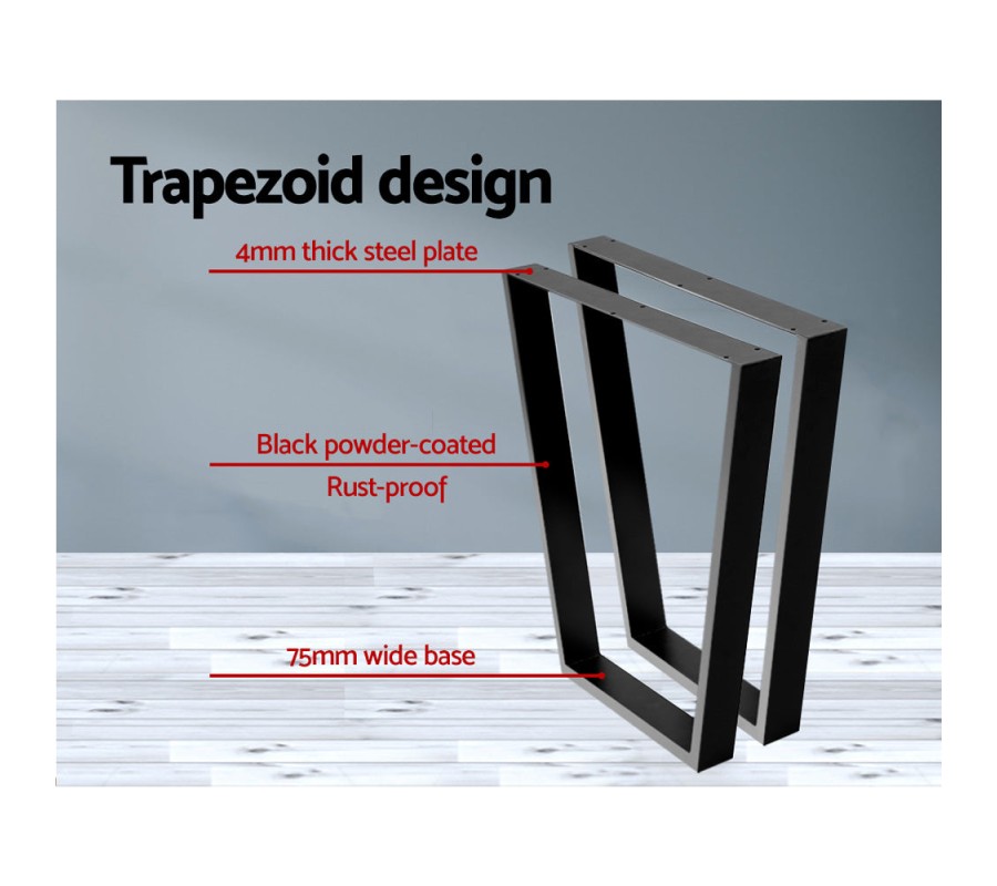 Mefunb 2x Coffee Dining Table Legs 71×65/40CM Industrial Vintage Bench Metal Trapezoid Mefunb 2x Coffee Dining Table Legs 71×65/40CM Industrial Vintage Bench Metal Trapezoid