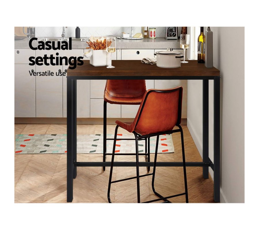 Mefunb Alex Bar Table – Dark Brown and Black Mefunb Alex Bar Table – Dark Brown and Black
