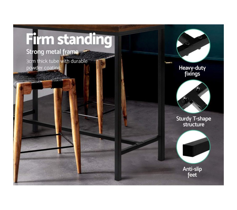 Mefunb Alex Bar Table – Dark Brown and Black Mefunb Alex Bar Table – Dark Brown and Black