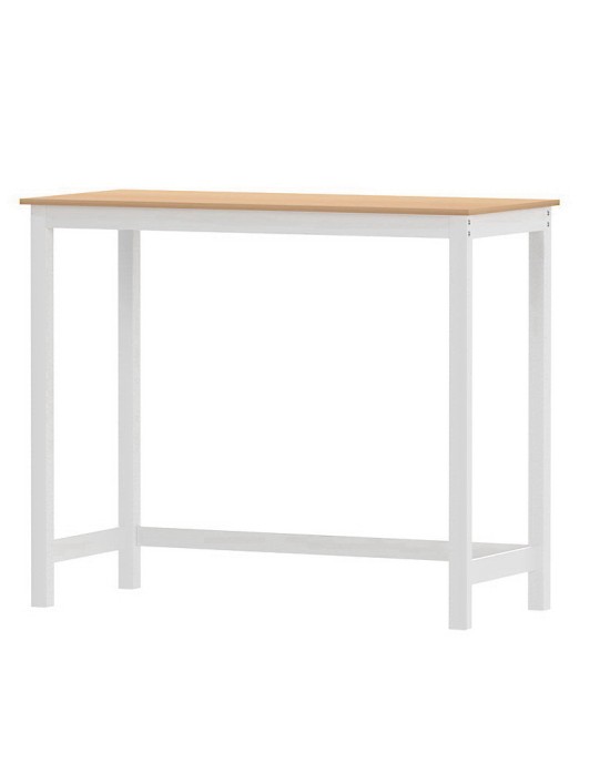 Mefunb Bar Table Ari Dining Desk High Solid Wood Kitchen Shelf Wooden White Cafe