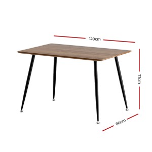 Mefunb Dining Table 4 Seater Kitchen Cafe Wooden Table Rectangular 120CM