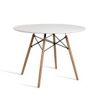 Mefunb Dining Table 4 Seater Round Replica DSW Eiffel Kitchen Timber White Mefunb Dining Table 4 Seater Round Replica DSW Eiffel Kitchen Timber White