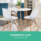 Mefunb Dining Table 4 Seater Round Replica DSW Eiffel Kitchen Timber White Mefunb Dining Table 4 Seater Round Replica DSW Eiffel Kitchen Timber White