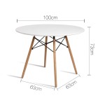 Mefunb Dining Table 4 Seater Round Replica DSW Eiffel Kitchen Timber White Mefunb Dining Table 4 Seater Round Replica DSW Eiffel Kitchen Timber White