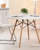 Mefunb Dining Table 4 Seater Round Replica DSW Eiffel Kitchen Timber White