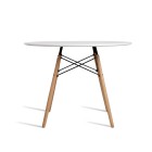 Mefunb Dining Table 4 Seater Round Replica DSW Eiffel Kitchen Timber White Mefunb Dining Table 4 Seater Round Replica DSW Eiffel Kitchen Timber White