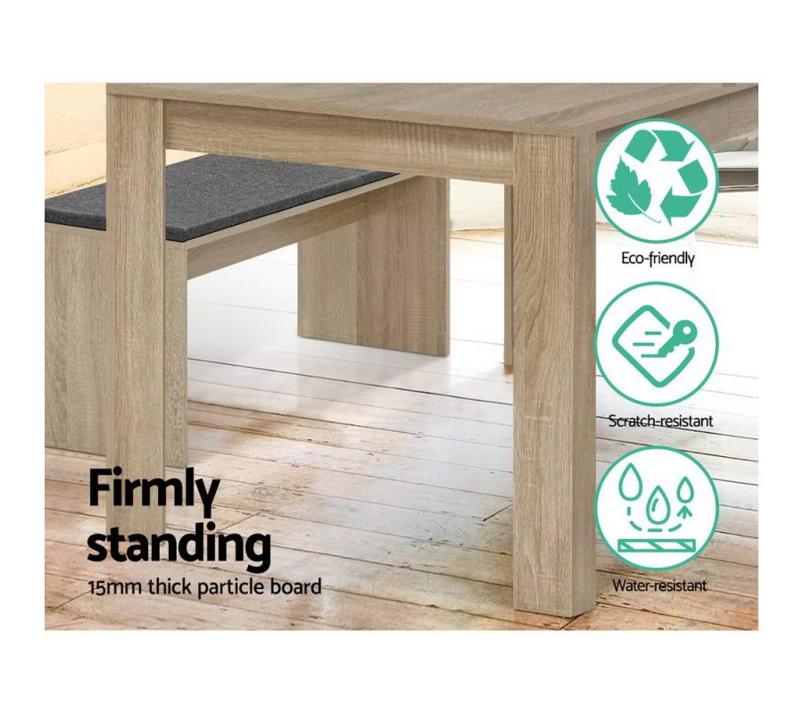 Mefunb Dining Table 4 Seater Wooden Kitchen Tables Oak 120cm Cafe Restaurant Mefunb Dining Table 4 Seater Wooden Kitchen Tables Oak 120cm Cafe Restaurant