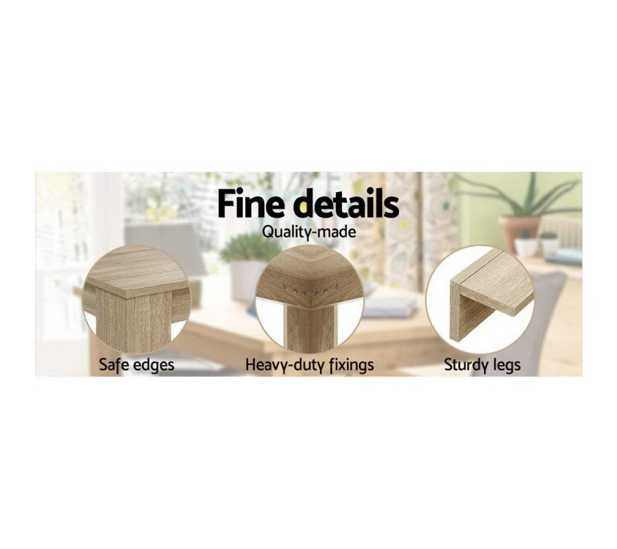 Mefunb Dining Table 4 Seater Wooden Kitchen Tables Oak 120cm Cafe Restaurant Mefunb Dining Table 4 Seater Wooden Kitchen Tables Oak 120cm Cafe Restaurant