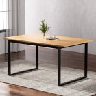 Mefunb Dining Table 6 Seater Kitchen Cafe Rectangular Wooden Table 150CM Mefunb Dining Table 6 Seater Kitchen Cafe Rectangular Wooden Table 150CM