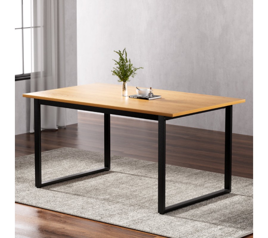 Mefunb Dining Table 6 Seater Kitchen Cafe Rectangular Wooden Table 150CM Mefunb Dining Table 6 Seater Kitchen Cafe Rectangular Wooden Table 150CM