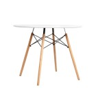 Mefunb Dining Table Round 4 Seater Replica Tables Cafe Timber White 90cm Mefunb Dining Table Round 4 Seater Replica Tables Cafe Timber White 90cm