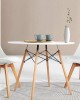 Mefunb Dining Table Round 4 Seater Replica Tables Cafe Timber White 90cm