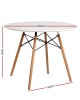 Mefunb Dining Table Round 4 Seater Replica Tables Cafe Timber White 90cm