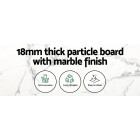 Mefunb Dining Table Round Wooden Table With Marble Effect Metal Legs 110CM White Mefunb Dining Table Round Wooden Table With Marble Effect Metal Legs 110CM White
