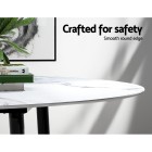 Mefunb Dining Table Round Wooden Table With Marble Effect Metal Legs 110CM White Mefunb Dining Table Round Wooden Table With Marble Effect Metal Legs 110CM White