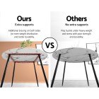 Mefunb Dining Table Round Wooden Table With Marble Effect Metal Legs 110CM White Mefunb Dining Table Round Wooden Table With Marble Effect Metal Legs 110CM White
