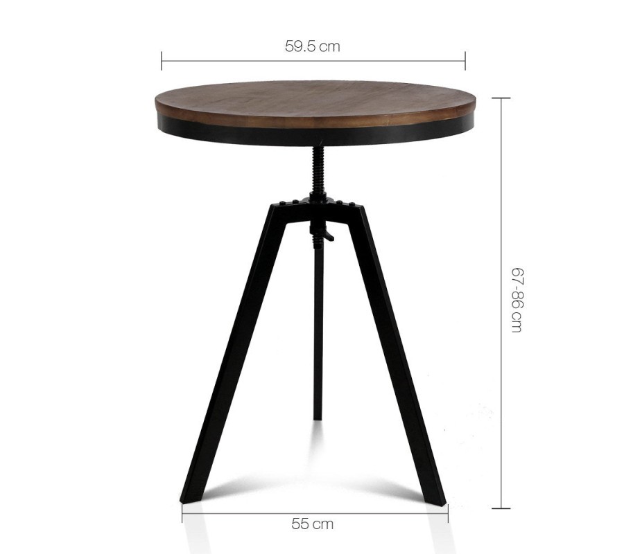 Mefunb Ferrum Adjustable Bar Table – Dark Brown and Black Mefunb Ferrum Adjustable Bar Table – Dark Brown and Black