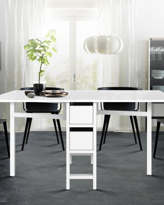 Mefunb Gateleg Dining Table – White