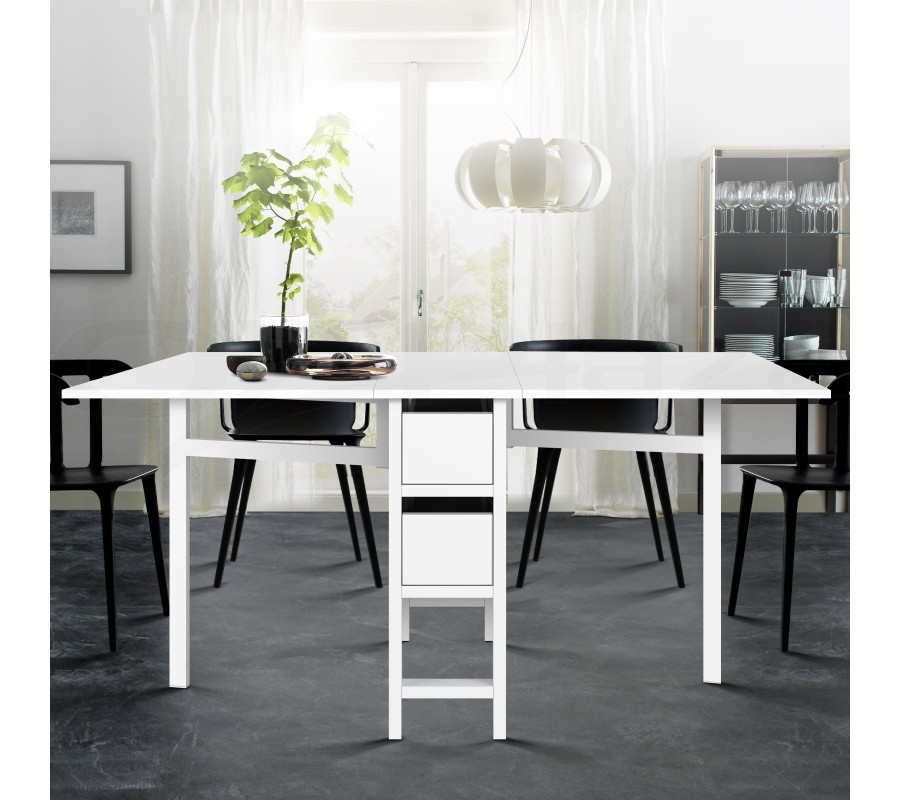 Mefunb Gateleg Dining Table – White Mefunb Gateleg Dining Table – White