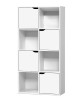 Display Shelf 8 Cube Storage 4 Door Cabinet Organiser Bookshelf Unit White