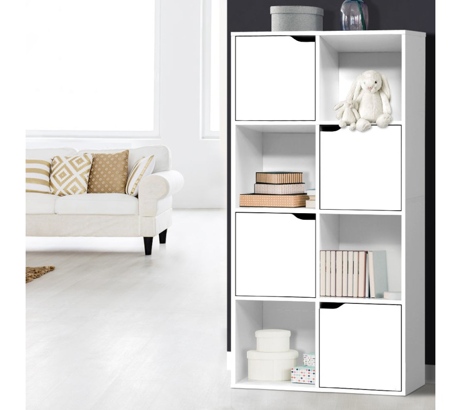 Display Shelf 8 Cube Storage 4 Door Cabinet Organiser Bookshelf Unit White Display Shelf 8 Cube Storage 4 Door Cabinet Organiser Bookshelf Unit White