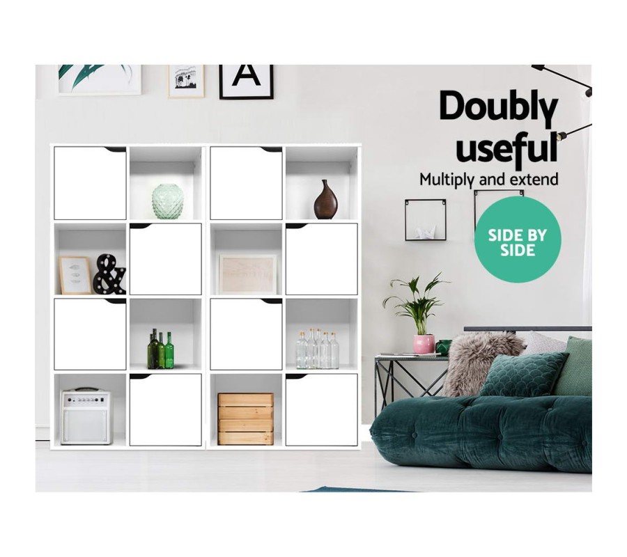 Display Shelf 8 Cube Storage 4 Door Cabinet Organiser Bookshelf Unit White Display Shelf 8 Cube Storage 4 Door Cabinet Organiser Bookshelf Unit White