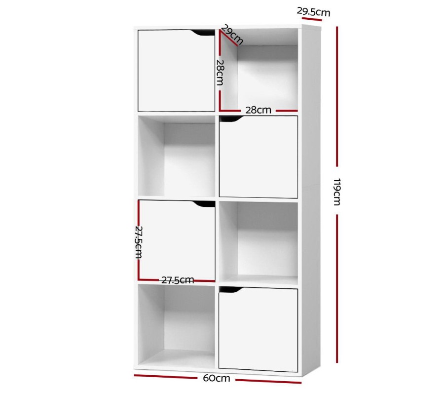 Display Shelf 8 Cube Storage 4 Door Cabinet Organiser Bookshelf Unit White Display Shelf 8 Cube Storage 4 Door Cabinet Organiser Bookshelf Unit White