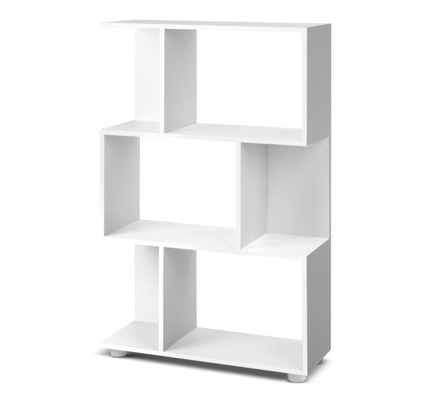 3 Tier Zig Zag Bookshelf – White 3 Tier Zig Zag Bookshelf – White