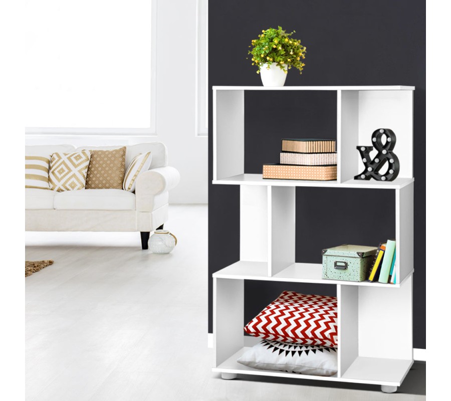 3 Tier Zig Zag Bookshelf – White 3 Tier Zig Zag Bookshelf – White