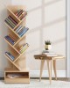 Display Shelf 7-Shelf Tree Bookshelf Book Storage Rack Bookcase Natural