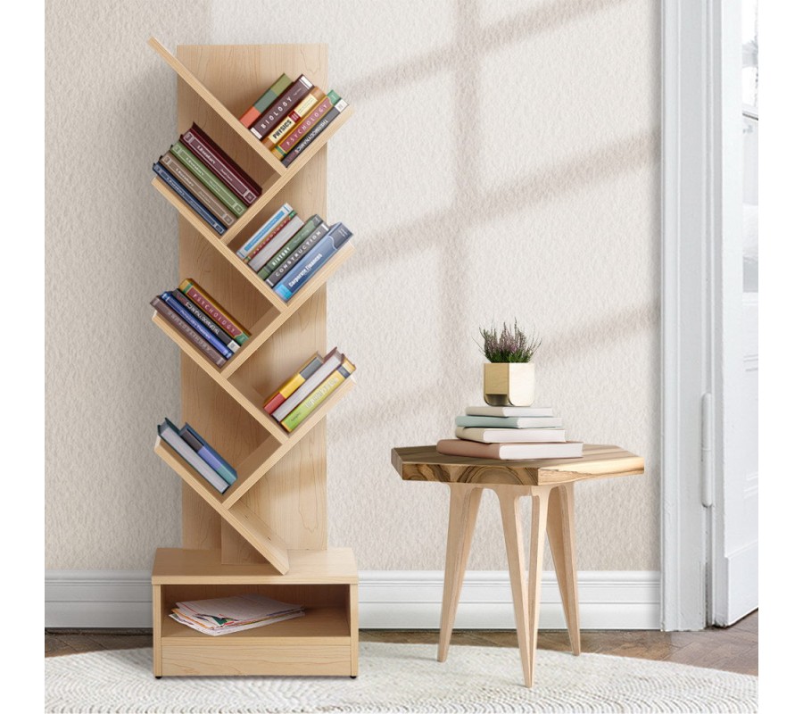 Display Shelf 7-Shelf Tree Bookshelf Book Storage Rack Bookcase Natural Display Shelf 7-Shelf Tree Bookshelf Book Storage Rack Bookcase Natural