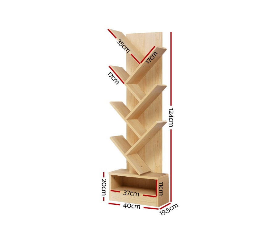 Display Shelf 7-Shelf Tree Bookshelf Book Storage Rack Bookcase Natural Display Shelf 7-Shelf Tree Bookshelf Book Storage Rack Bookcase Natural