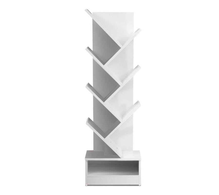 Display Shelf 7-Shelf Tree Bookshelf Book Storage Rack Bookcase White Display Shelf 7-Shelf Tree Bookshelf Book Storage Rack Bookcase White
